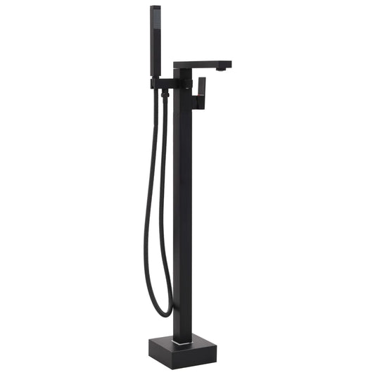 Rubinetto A Colonna Vasca Da Bagno Nera Acciaio Inox 90 Cm