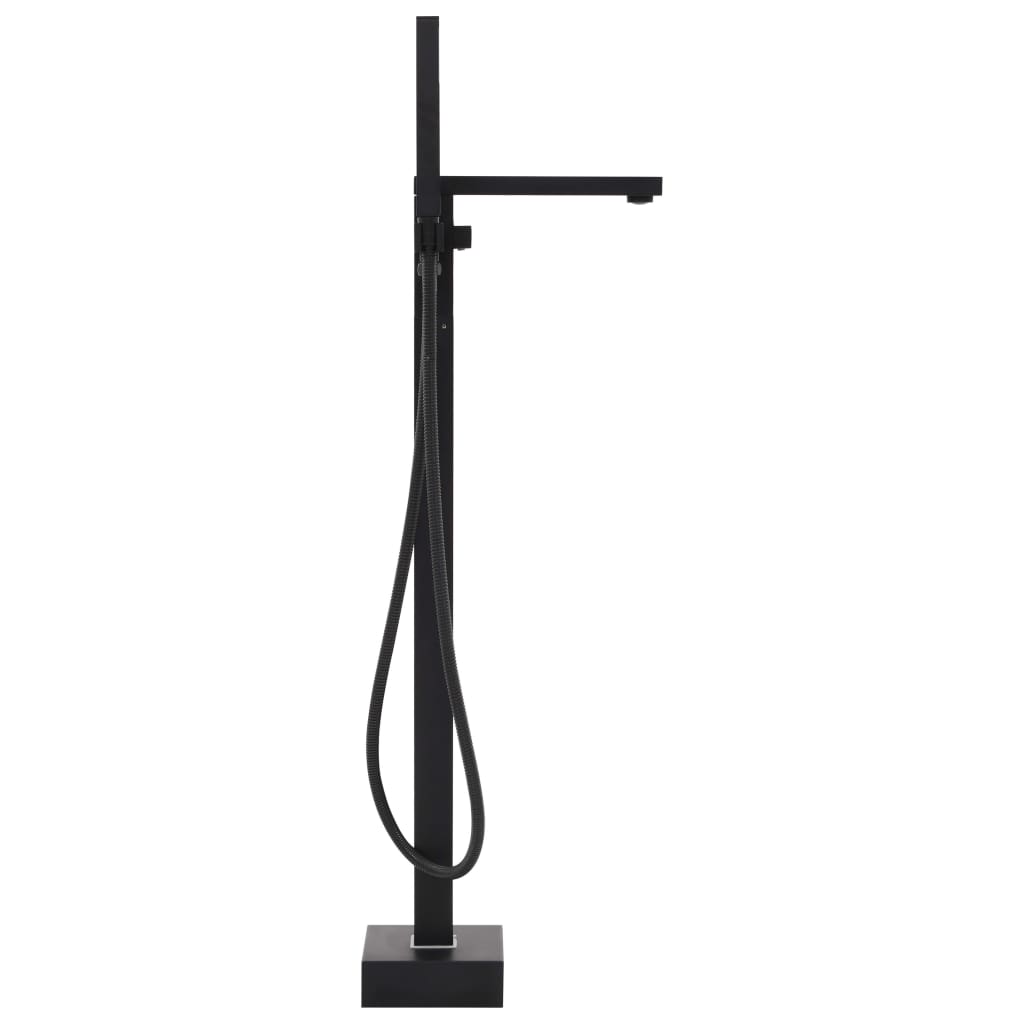 Rubinetto A Colonna Vasca Da Bagno Nera Acciaio Inox 90 Cm