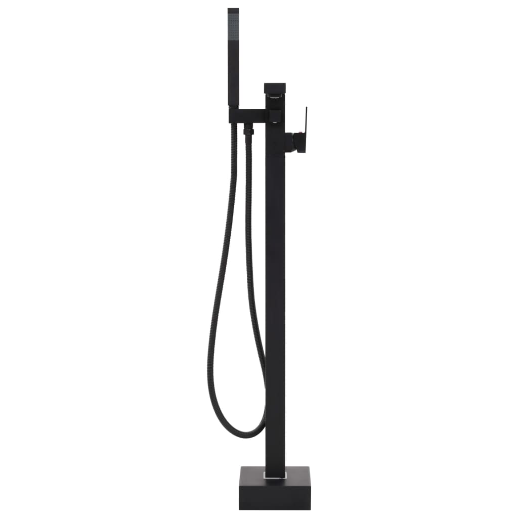 Rubinetto A Colonna Vasca Da Bagno Nera Acciaio Inox 90 Cm