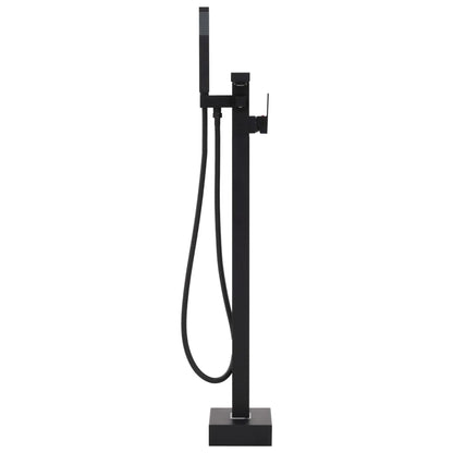 Rubinetto A Colonna Vasca Da Bagno Nera Acciaio Inox 90 Cm