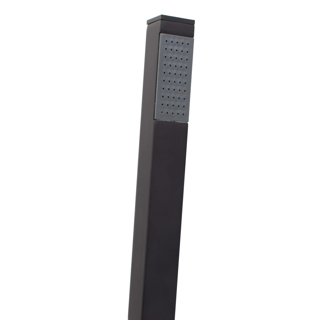 Rubinetto A Colonna Vasca Da Bagno Nera Acciaio Inox 90 Cm