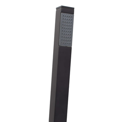 Rubinetto A Colonna Vasca Da Bagno Nera Acciaio Inox 90 Cm