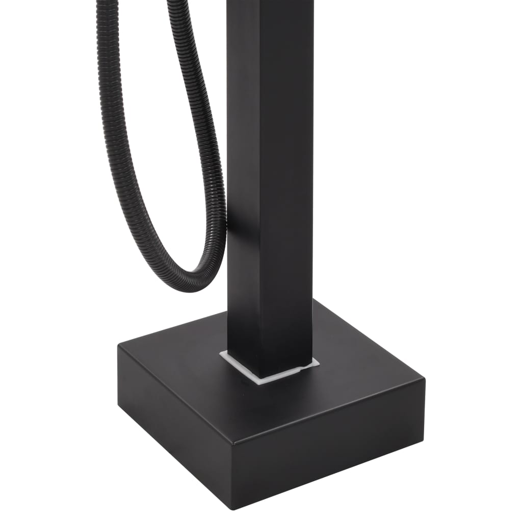 Rubinetto A Colonna Vasca Da Bagno Nera Acciaio Inox 90 Cm