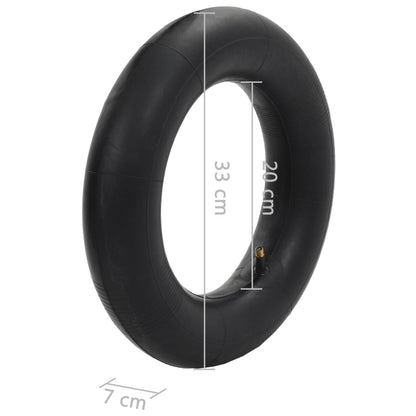 Set Ruote E Camere D'aria Per Carriola 4 Pz 3.50-8 4Pr Gomma