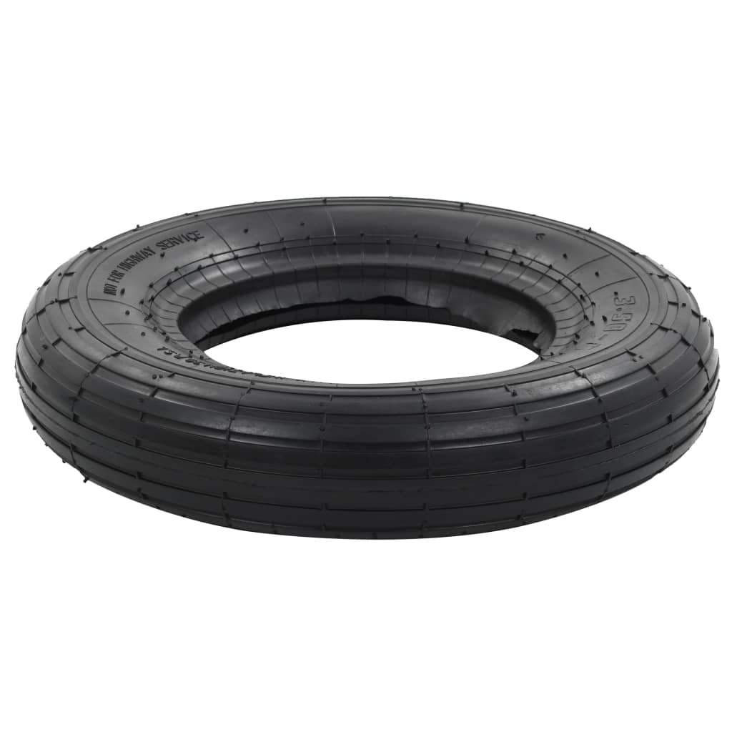 Set Ruote E Camere D'aria Per Carriola 4 Pz 3.50-8 4Pr Gomma