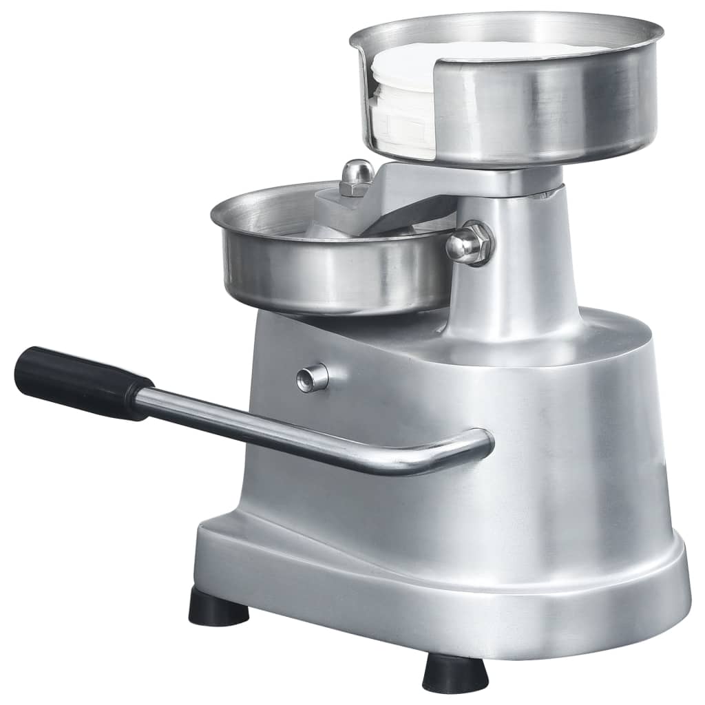 Pressa Per Hamburger Con 500 Fogli Carta Cerata Alluminio 13 Cm