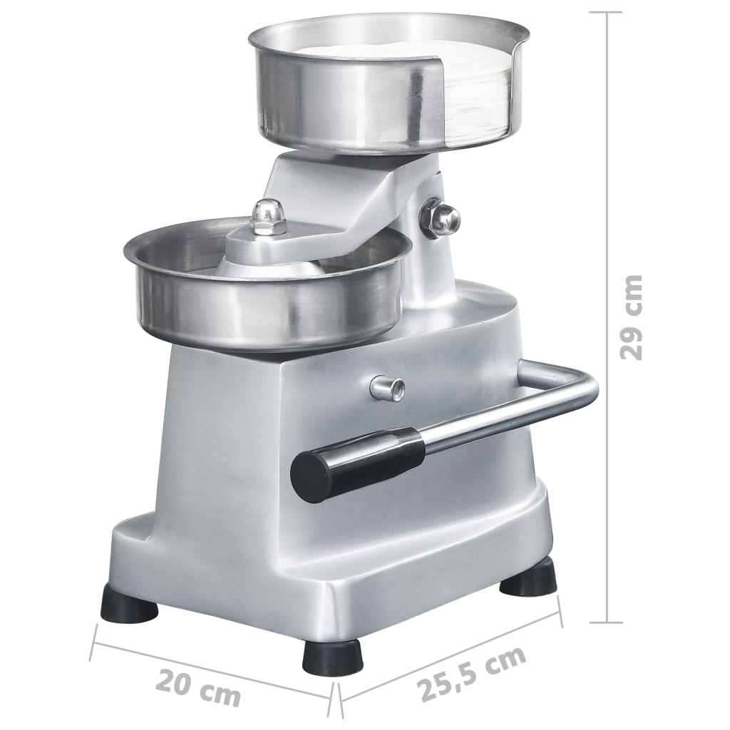 Pressa Per Hamburger Con 500 Fogli Carta Cerata Alluminio 13 Cm