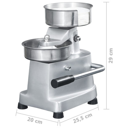 Pressa Per Hamburger Con 500 Fogli Carta Cerata Alluminio 13 Cm