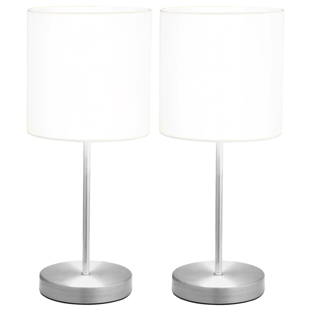 Lampade Da Tavolo 2 Pz Pulsanti Touch Bianche E14