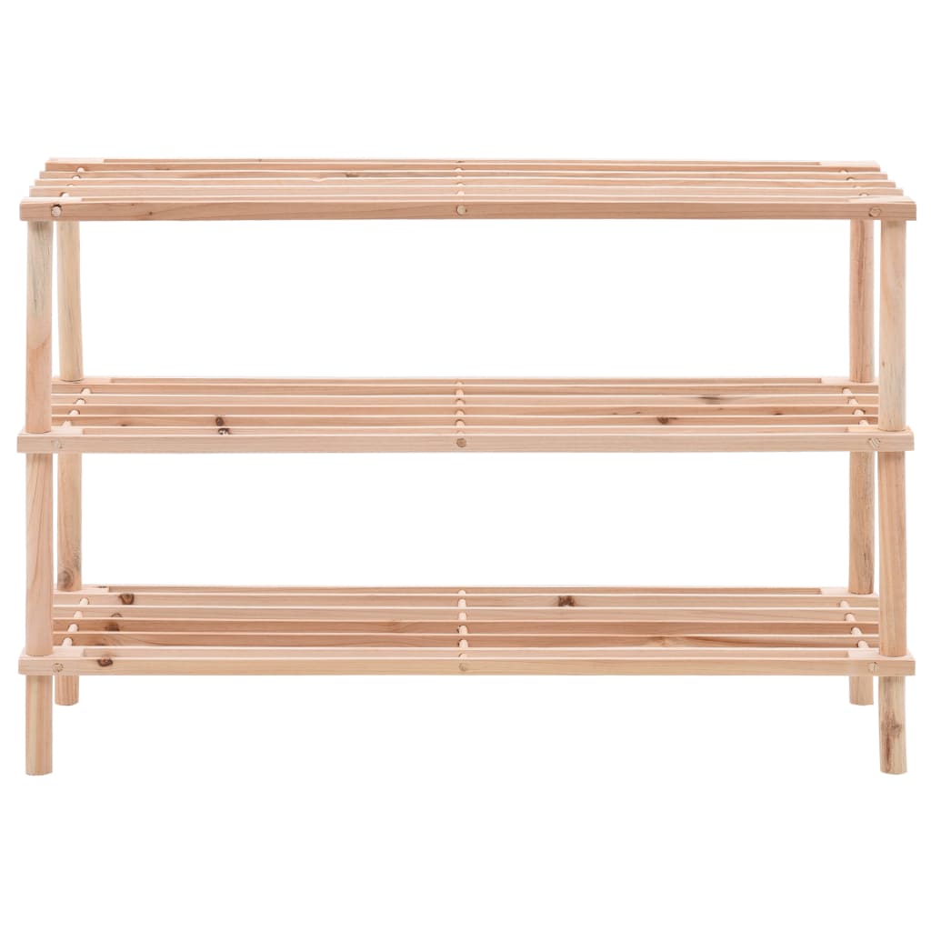 Scarpiera A 3 Livelli In Legno Massello Di Abete