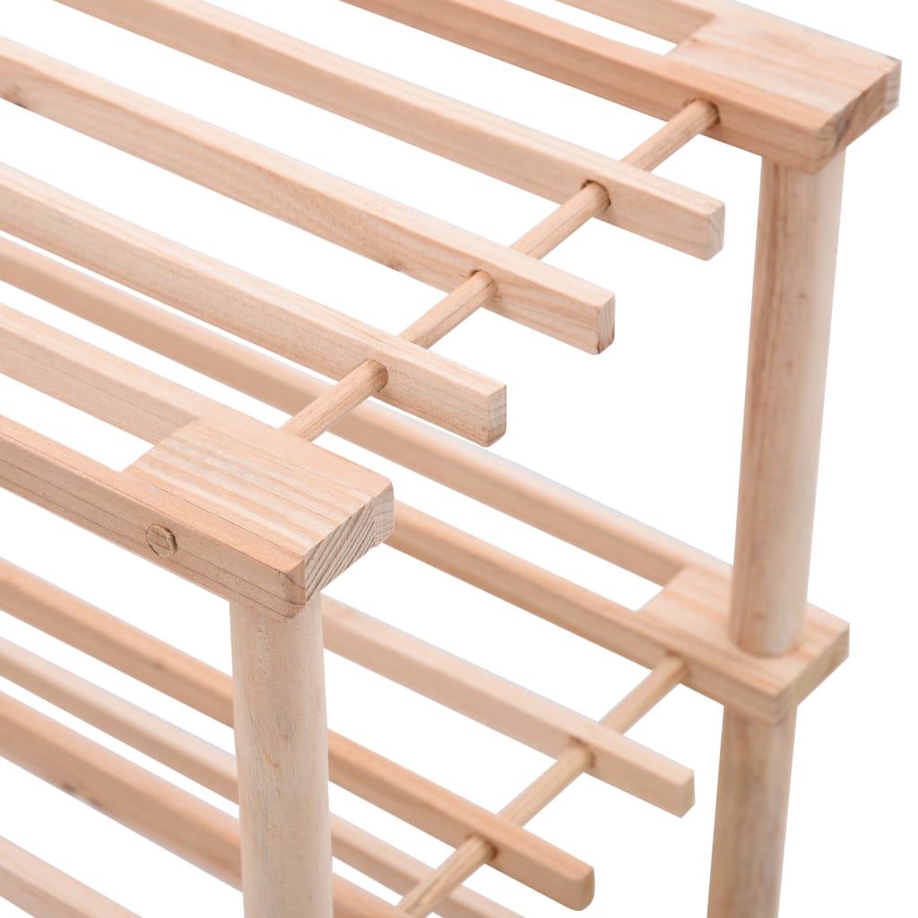 Scarpiera A 3 Livelli In Legno Massello Di Abete