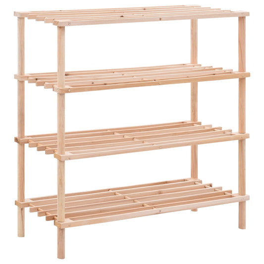 Scarpiera A 4 Livelli In Legno Massello Di Abete