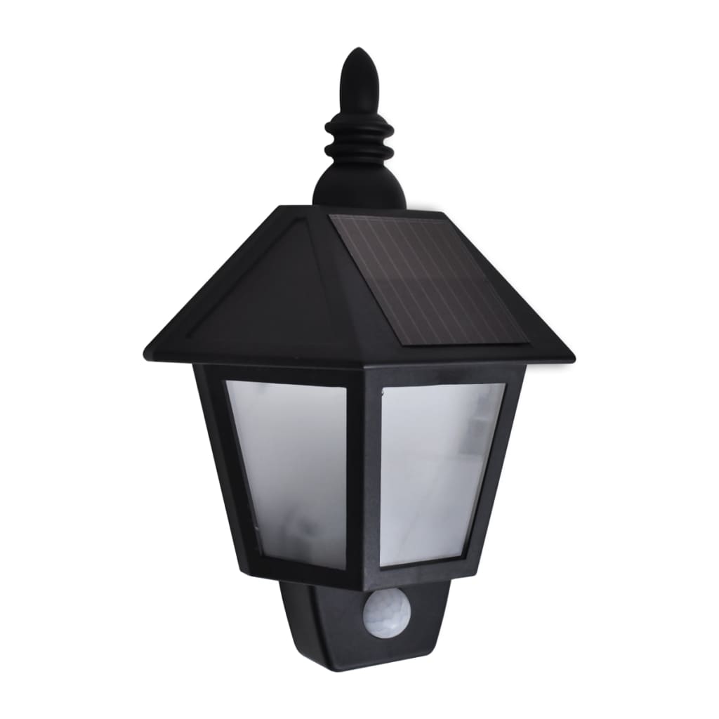 Lampade Solari A Parete 2 Pz Con Sensore Movimento Nere
