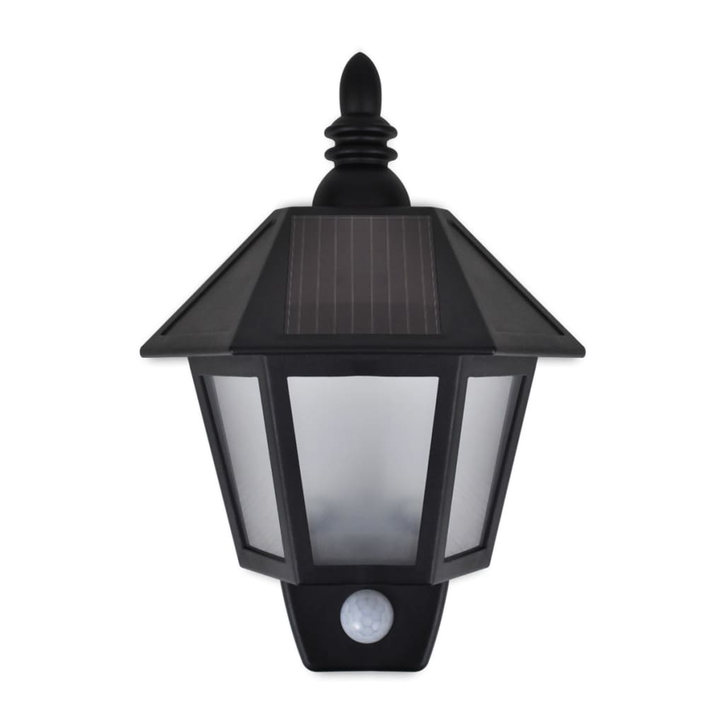 Lampade Solari A Parete 2 Pz Con Sensore Movimento Nere