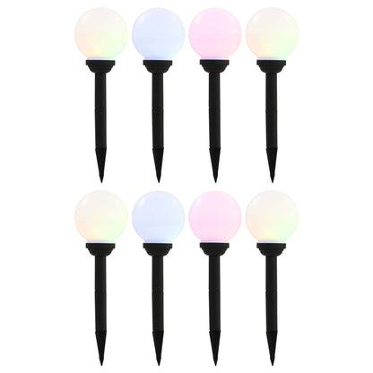 Lampade Solari Da Esterno 8 Pz Led Sferiche 15 Cm Rgb
