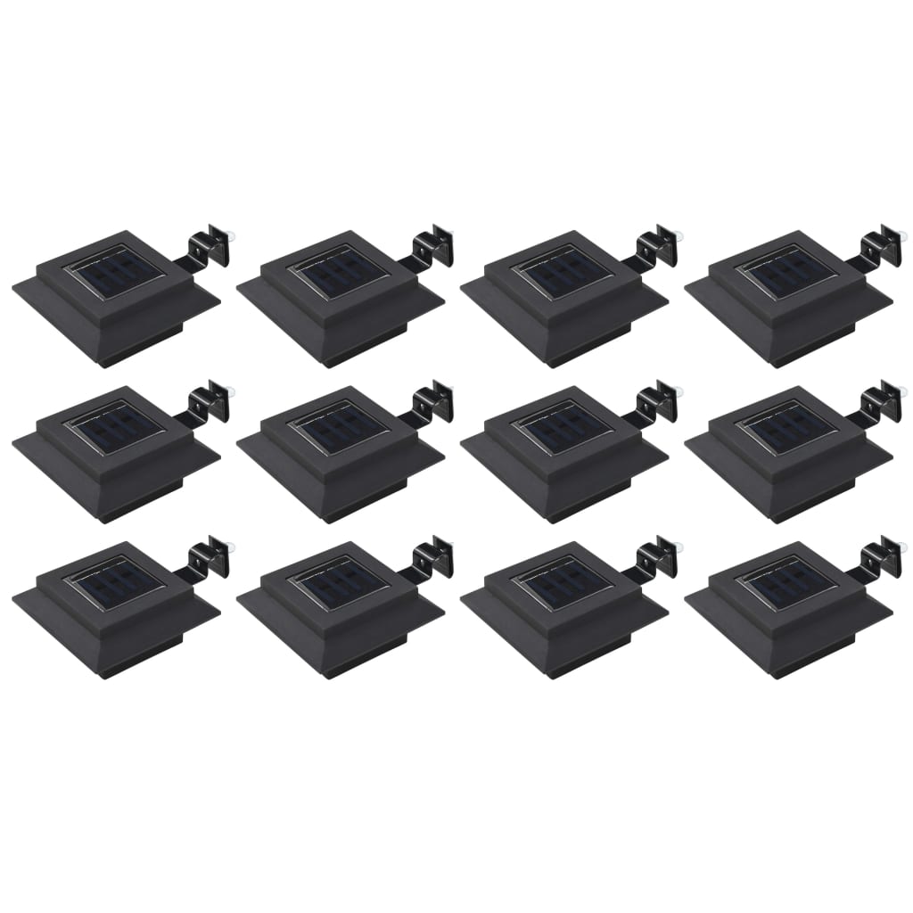 Lampade Solari Da Esterno 12 Pz Led Quadrate 12 Cm Nere