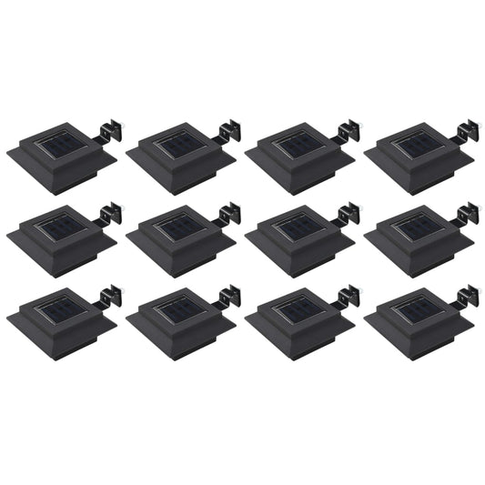 Lampade Solari Da Esterno 12 Pz Led Quadrate 12 Cm Nere