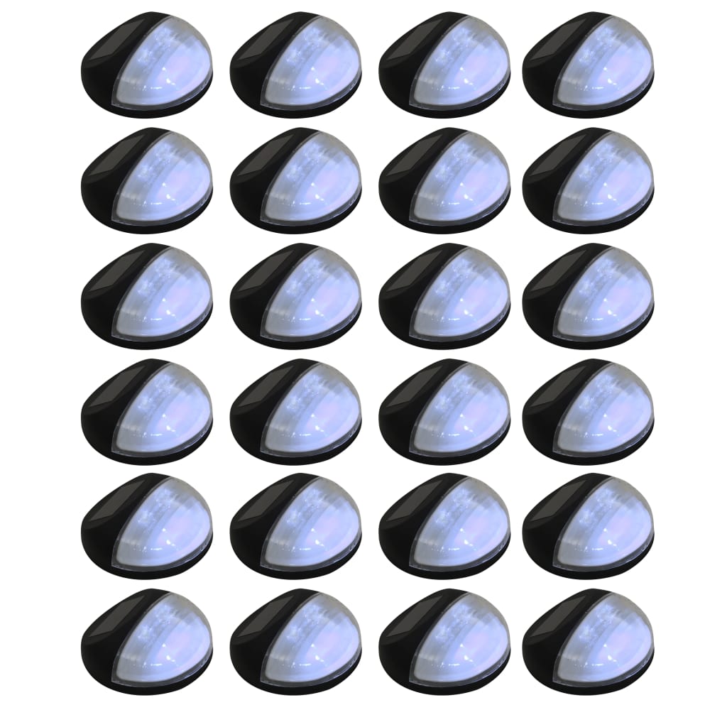 Lampade Solari Da Parete Da Esterni A Led 12 Pz Rotonde Nere