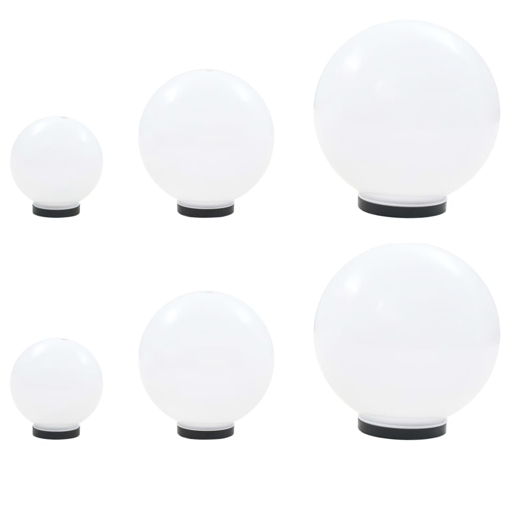 Set Lampade A Led Sferiche 6 Pz 20/30/40 Cm In Pmma