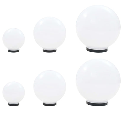 Set Lampade A Led Sferiche 6 Pz 20/30/40 Cm In Pmma