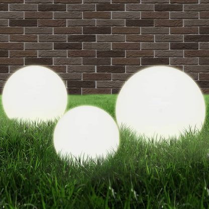 Set Lampade A Led Sferiche 6 Pz 20/30/40 Cm In Pmma