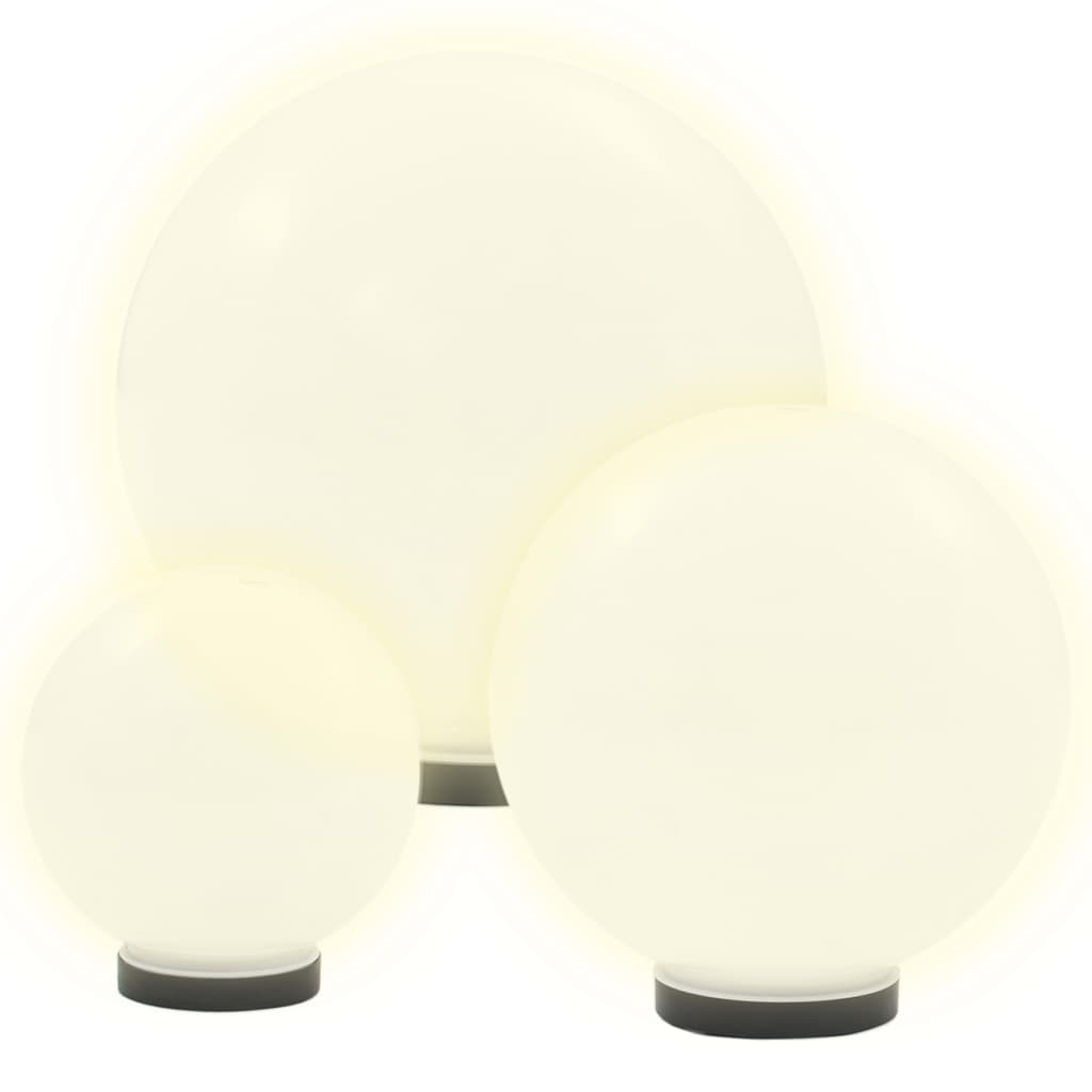 Set Lampade A Led Sferiche 6 Pz 20/30/40 Cm In Pmma
