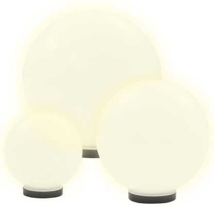 Set Lampade A Led Sferiche 6 Pz 20/30/40 Cm In Pmma