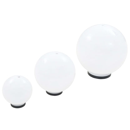 Set Lampade A Led Sferiche 6 Pz 20/30/40 Cm In Pmma