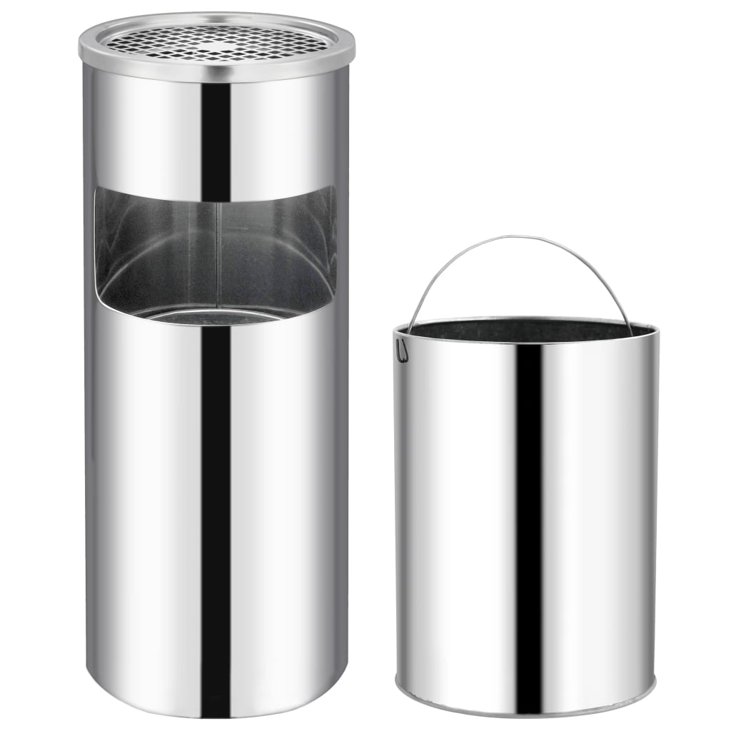 Pattumiera Con Posacenere Da Albergo 30 L Acciaio Inox