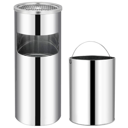 Pattumiera Con Posacenere Da Albergo 30 L Acciaio Inox
