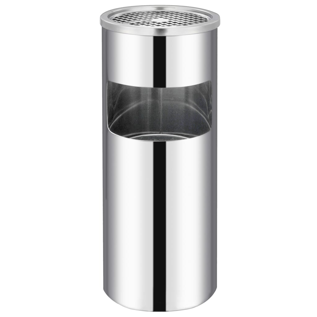 Pattumiera Con Posacenere Da Albergo 30 L Acciaio Inox