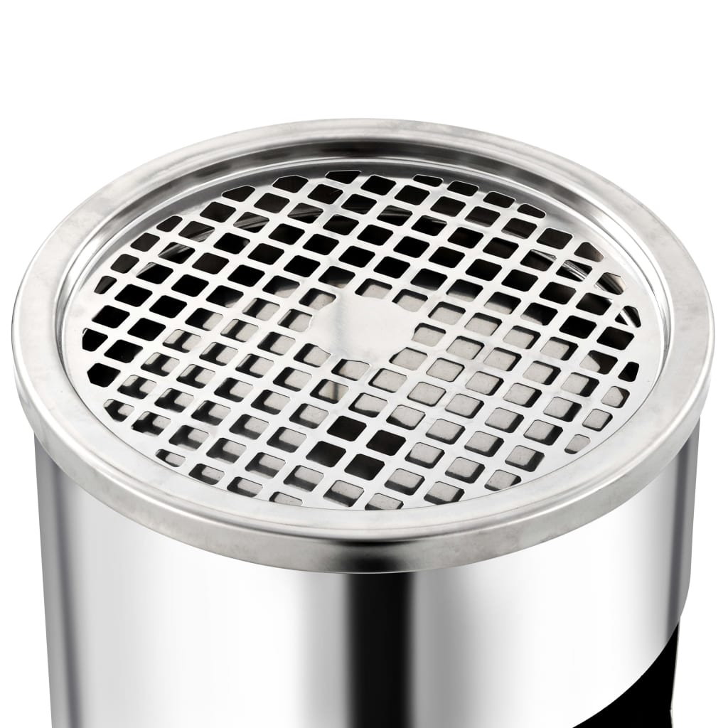 Pattumiera Con Posacenere Da Albergo 30 L Acciaio Inox