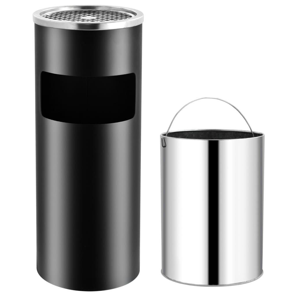 Pattumiera Con Posacenere Da Albergo 30 L Acciaio Inox