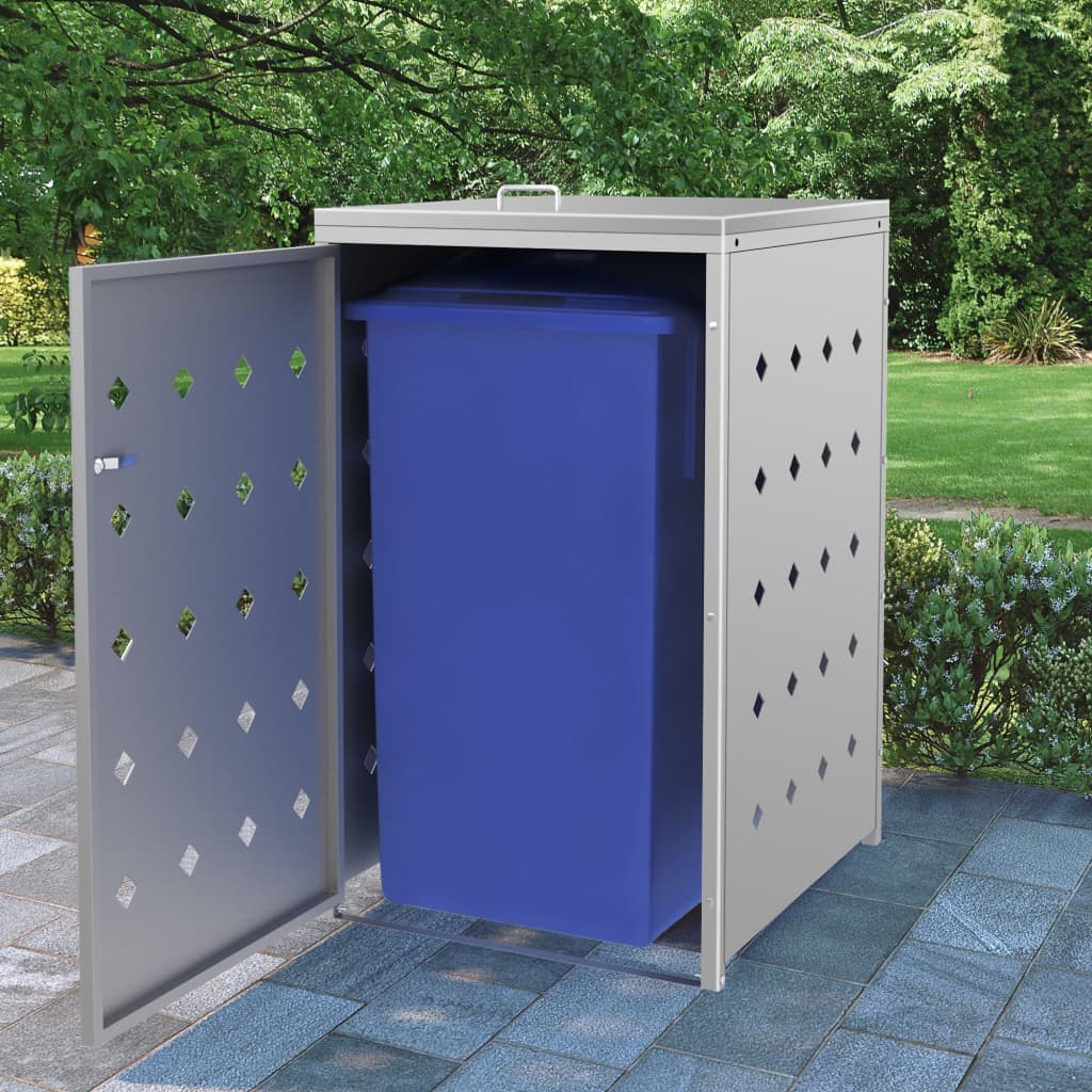 Copribidone Per Spazzatura Singolo 240 L In Acciaio Inox