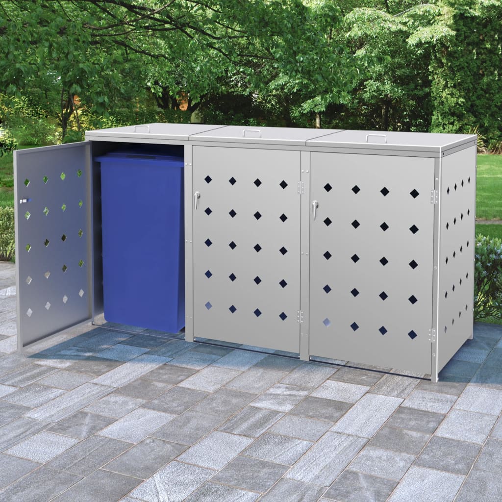 Copribidone Per Spazzatura Singolo 240 L In Acciaio Inox