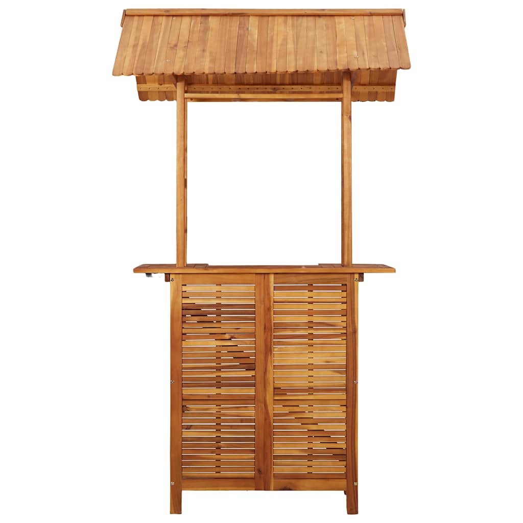 Tavolo Bar Esterno Con Tetto 113X106X217Cm Massello Di Acacia