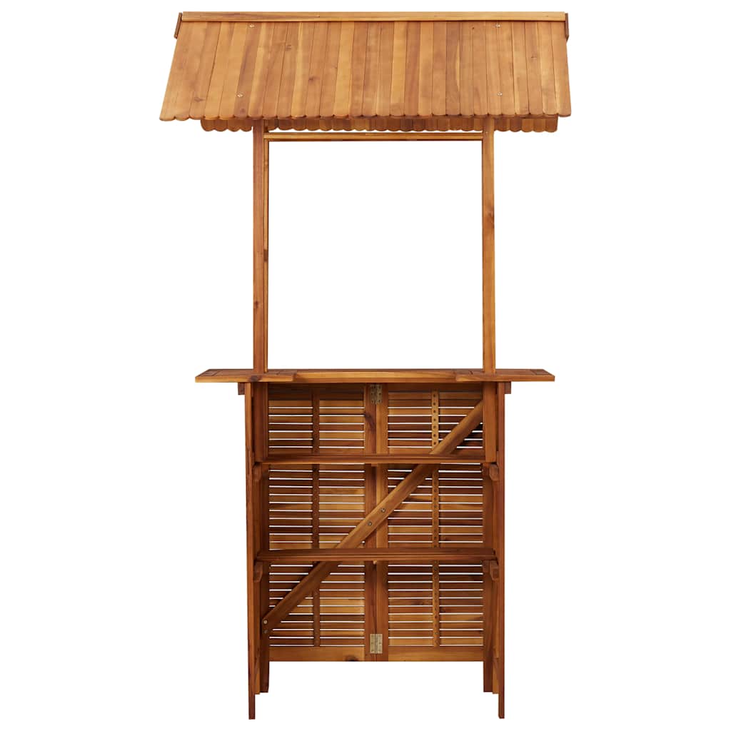 Tavolo Bar Esterno Con Tetto 113X106X217Cm Massello Di Acacia