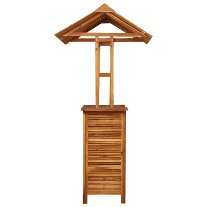 Tavolo Bar Esterno Con Tetto 113X106X217Cm Massello Di Acacia