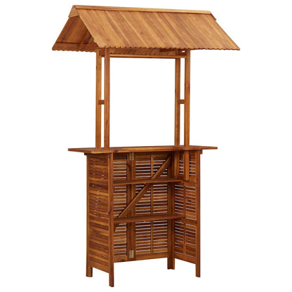 Tavolo Bar Esterno Con Tetto 113X106X217Cm Massello Di Acacia