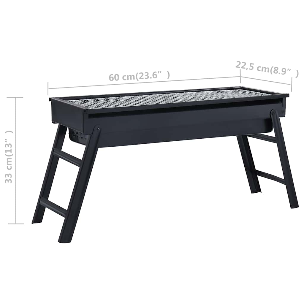 Griglia Barbecue Da Campeggio Portatile In Acciaio 60X22,5X33Cm