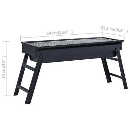 Griglia Barbecue Da Campeggio Portatile In Acciaio 60X22,5X33Cm
