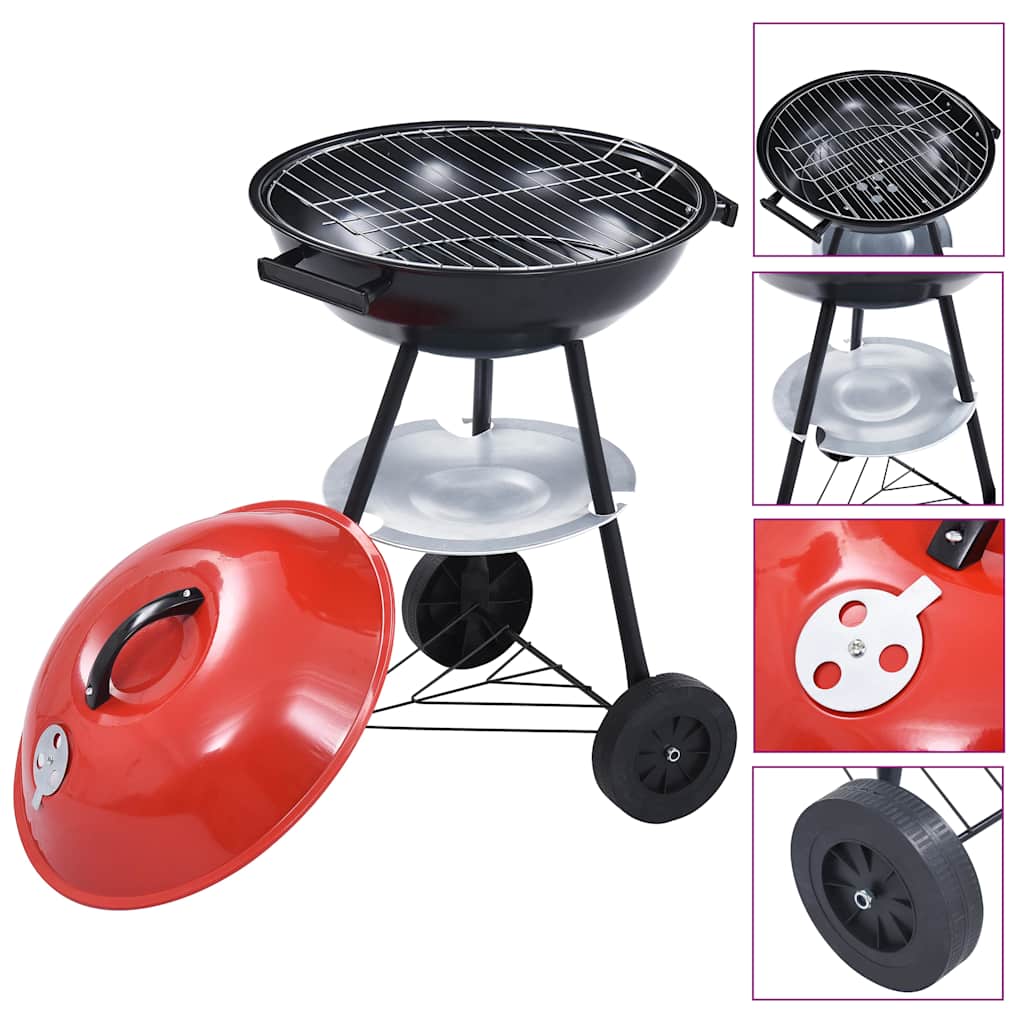 Barbecue A Carbone Kettle Portatile Xxl Con Ruote 44 Cm