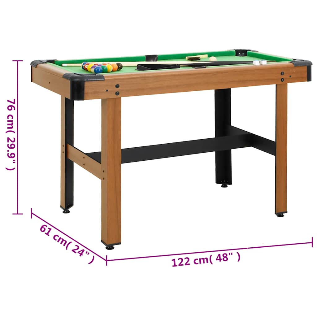 Tavolo Da Biliardo 4 Piedi 122X61X76 Cm Marrone Nero Lucido