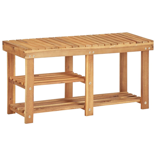 Scarpiera 90X32X46 Cm In Legno Massello Di Acacia