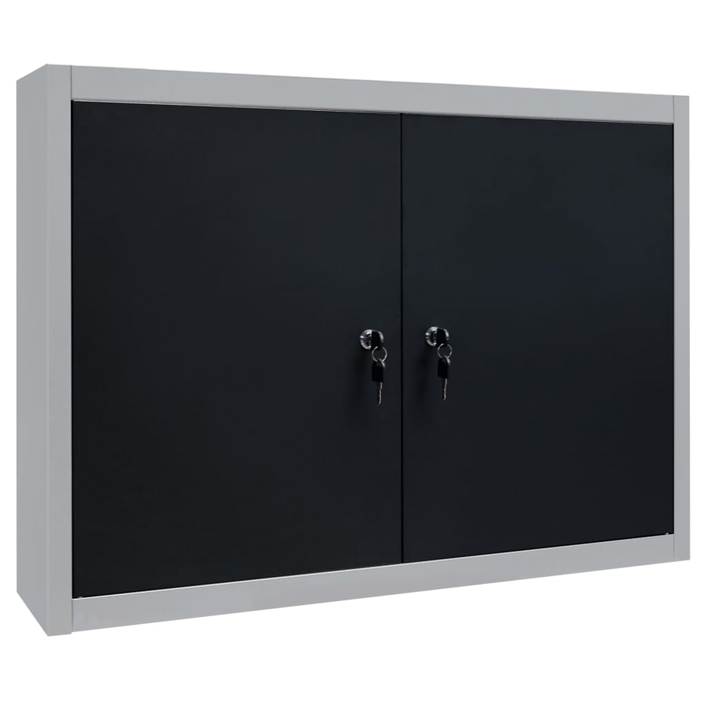 Armadio A Parete Stile Industriale In Metallo Grigio Nero