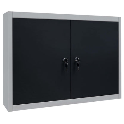 Armadio A Parete Stile Industriale In Metallo Grigio Nero