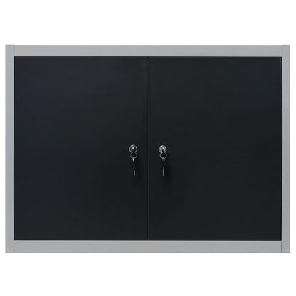 Armadio A Parete Stile Industriale In Metallo Grigio Nero