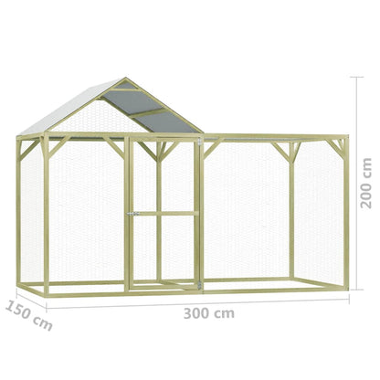 Pollaio 3X1,5X2 M In Legno Di Pino Impregnato