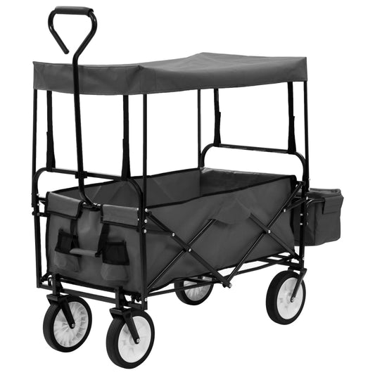 Carrello Pieghevole A Mano Con Tettuccio In Acciaio