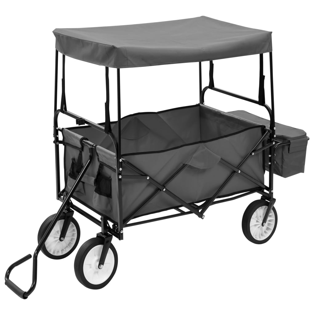 Carrello Pieghevole A Mano Con Tettuccio In Acciaio